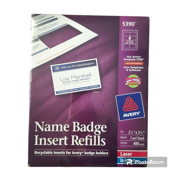 Avery Office Avery Name Badge Insert Refills Poshmark